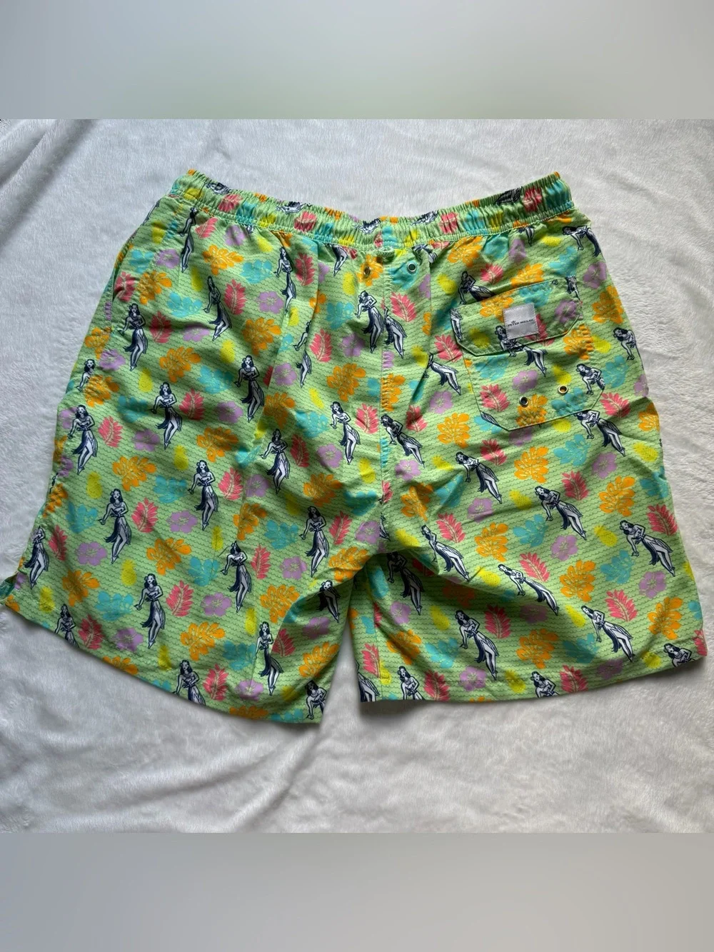 Peter Millar Hula Girl Swim Trunks Green